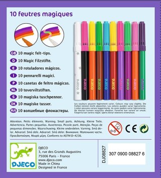 Zestaw 10 flamastrów MAGICZNYCH Djeco